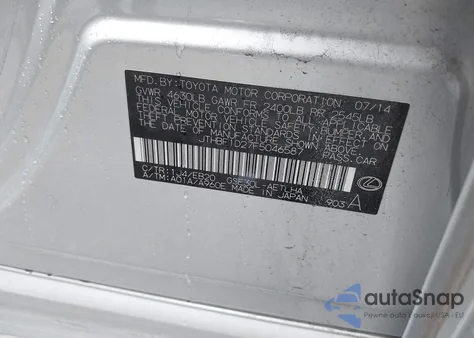 2015 Lexus Is 250 from USA, damaged, VIN JTHBF1D27F5046587